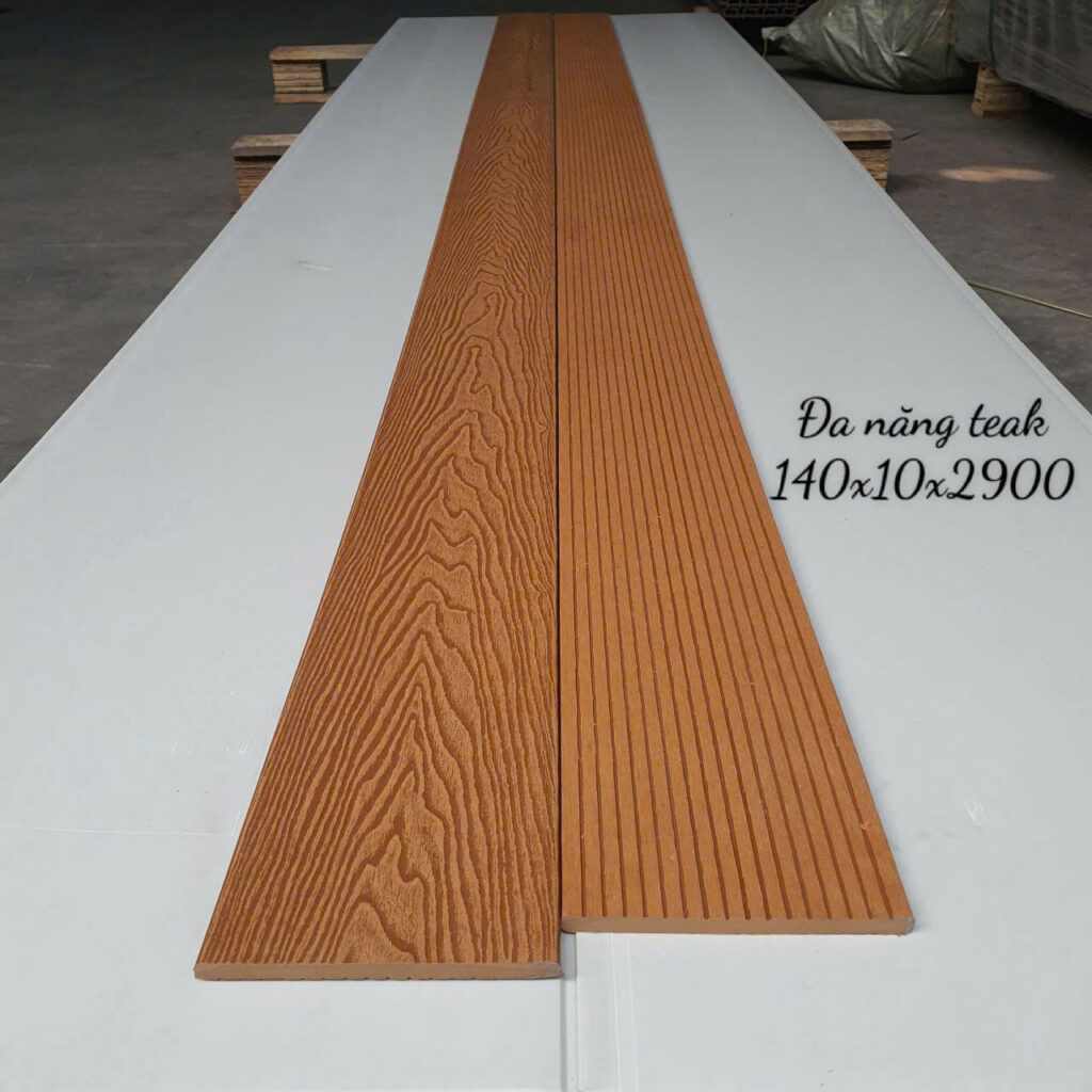 Thanh đa năng bản lớn WPC 140×10×2900 mm tông Teak — Nhật Thành Home